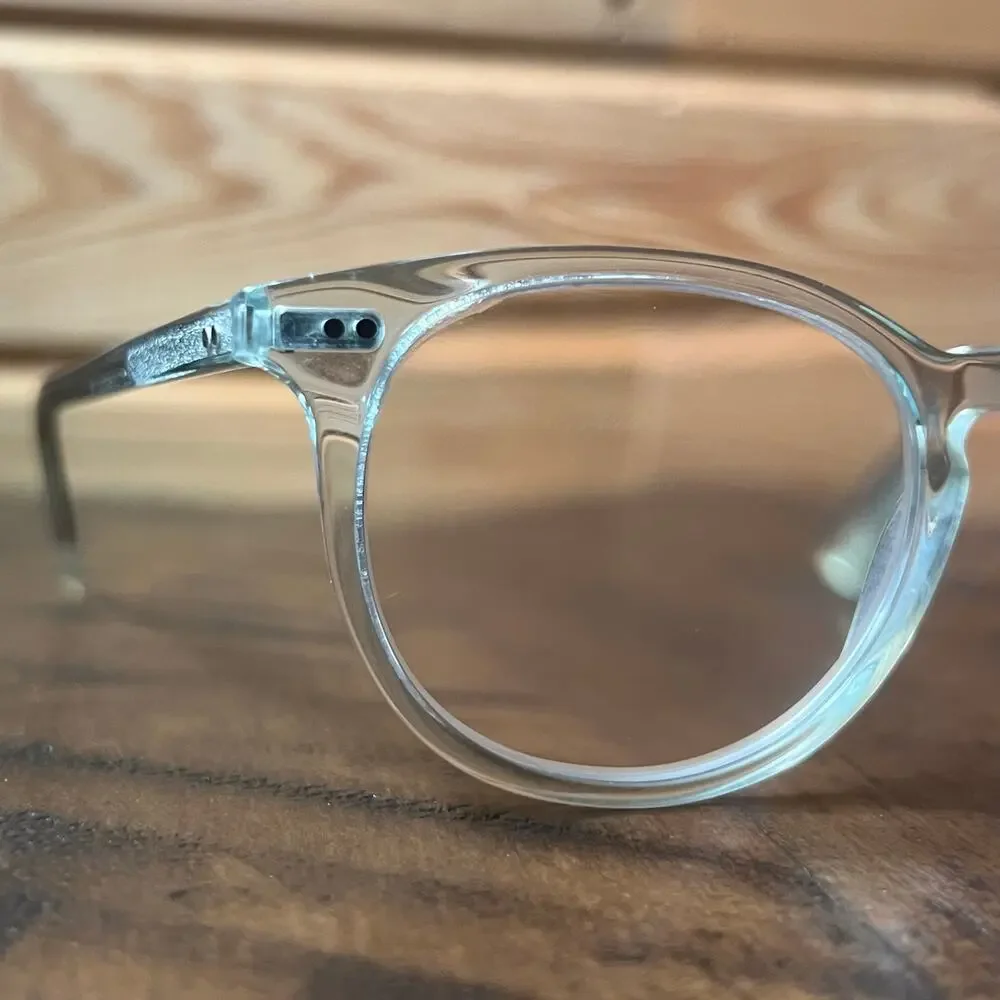 RFLKT Aura Eyeglass Frames Round Clear Blue Keyhole Acetate 50-19-140 Medium